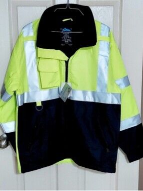 Tri-Mountain Men's Lined Winter Safety Jacket With Hidden Hood SZ S